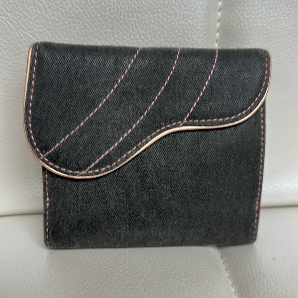 Dior Denim compact saddle wallet